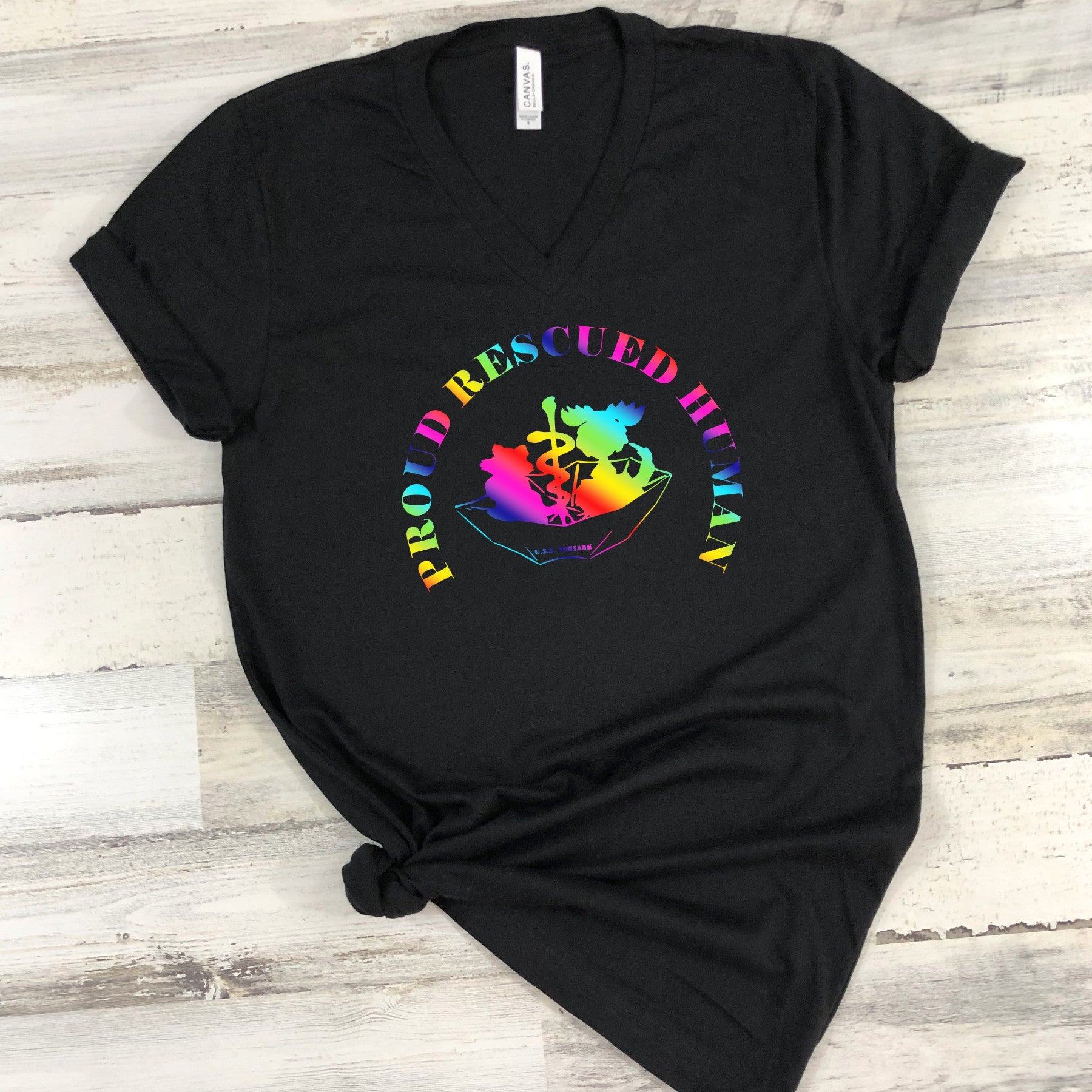 Umbrella of Hope Rescue Pride-Relaxed Fit V-Neck - Ruff Life Rescue Wear