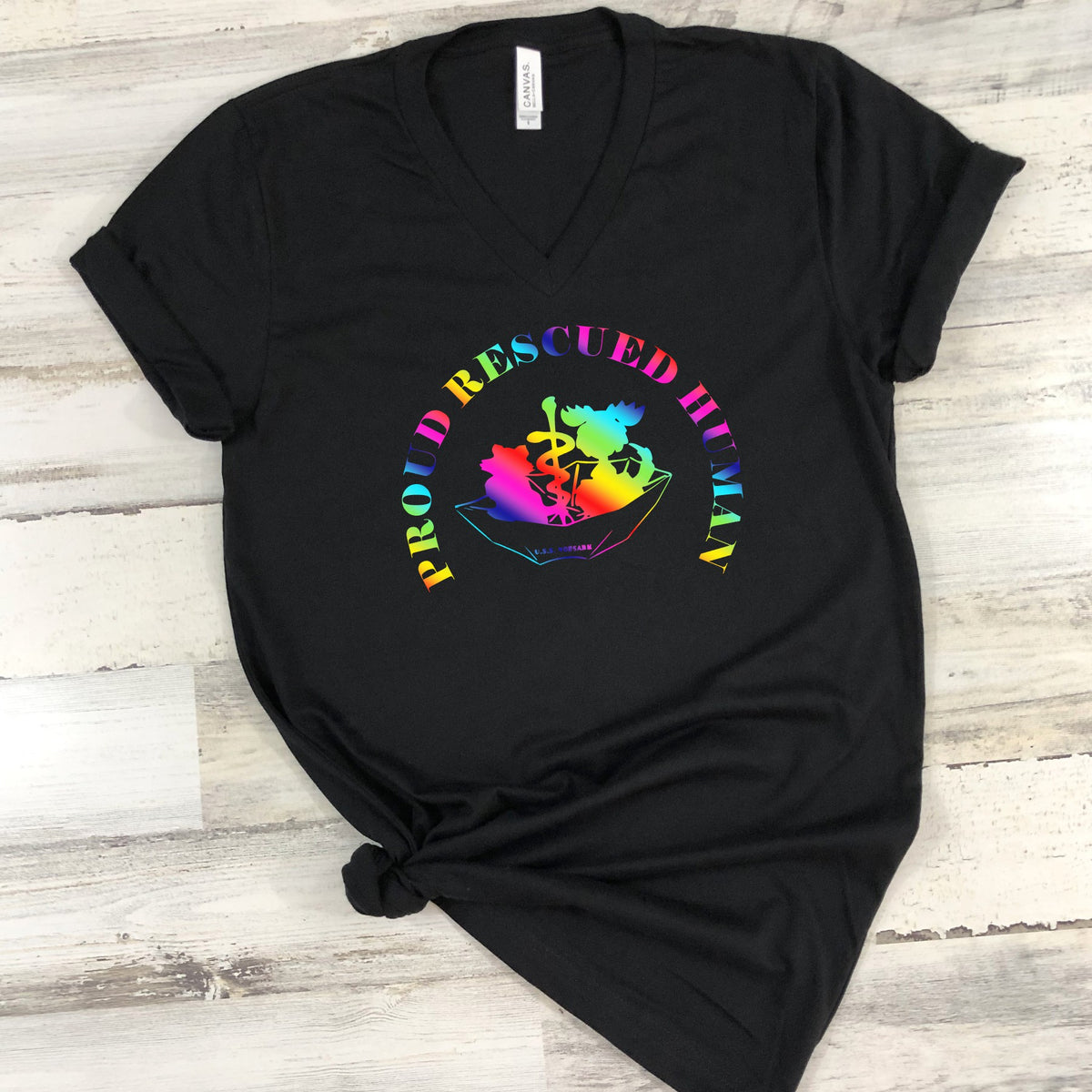 Umbrella of Hope Rescue Pride-Relaxed Fit V-Neck - Ruff Life Rescue Wear