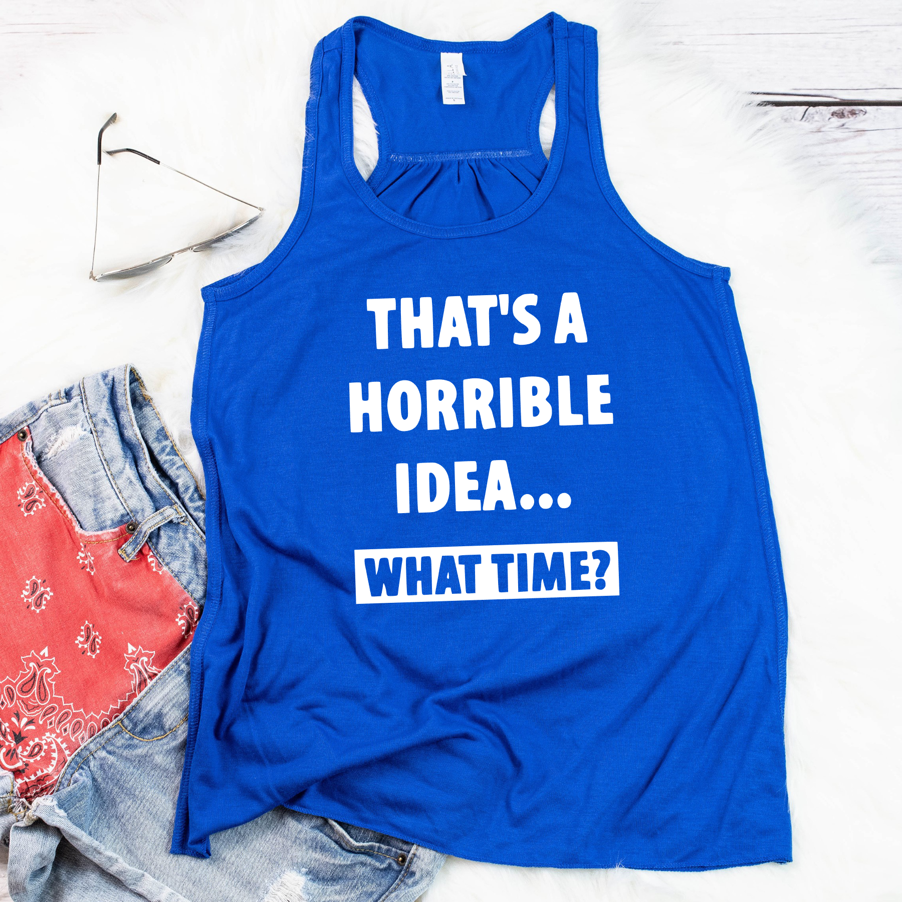 Horrible Idea Flowy Racerback Tank - Ruff Life Rescue Wear