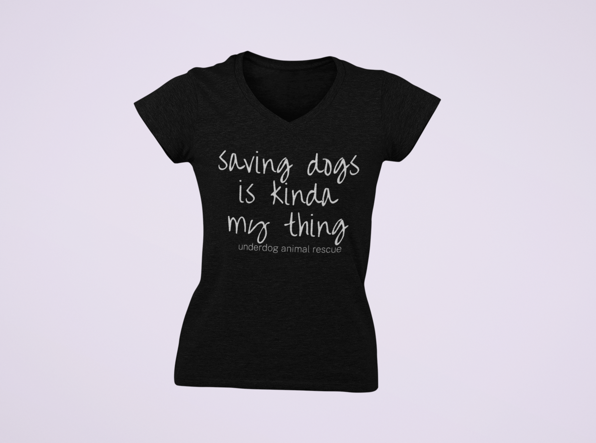 Saving Dogs V Neck Tee - Ruff Life Rescue Wear