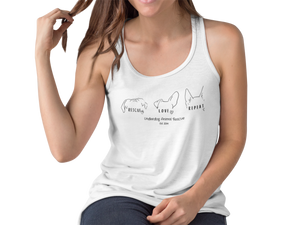 Underdog Rescue Love Repeat Flowy Racerback Tank - Ruff Life Rescue Wear