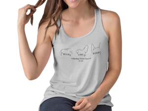 Underdog Rescue Love Repeat Flowy Racerback Tank - Ruff Life Rescue Wear