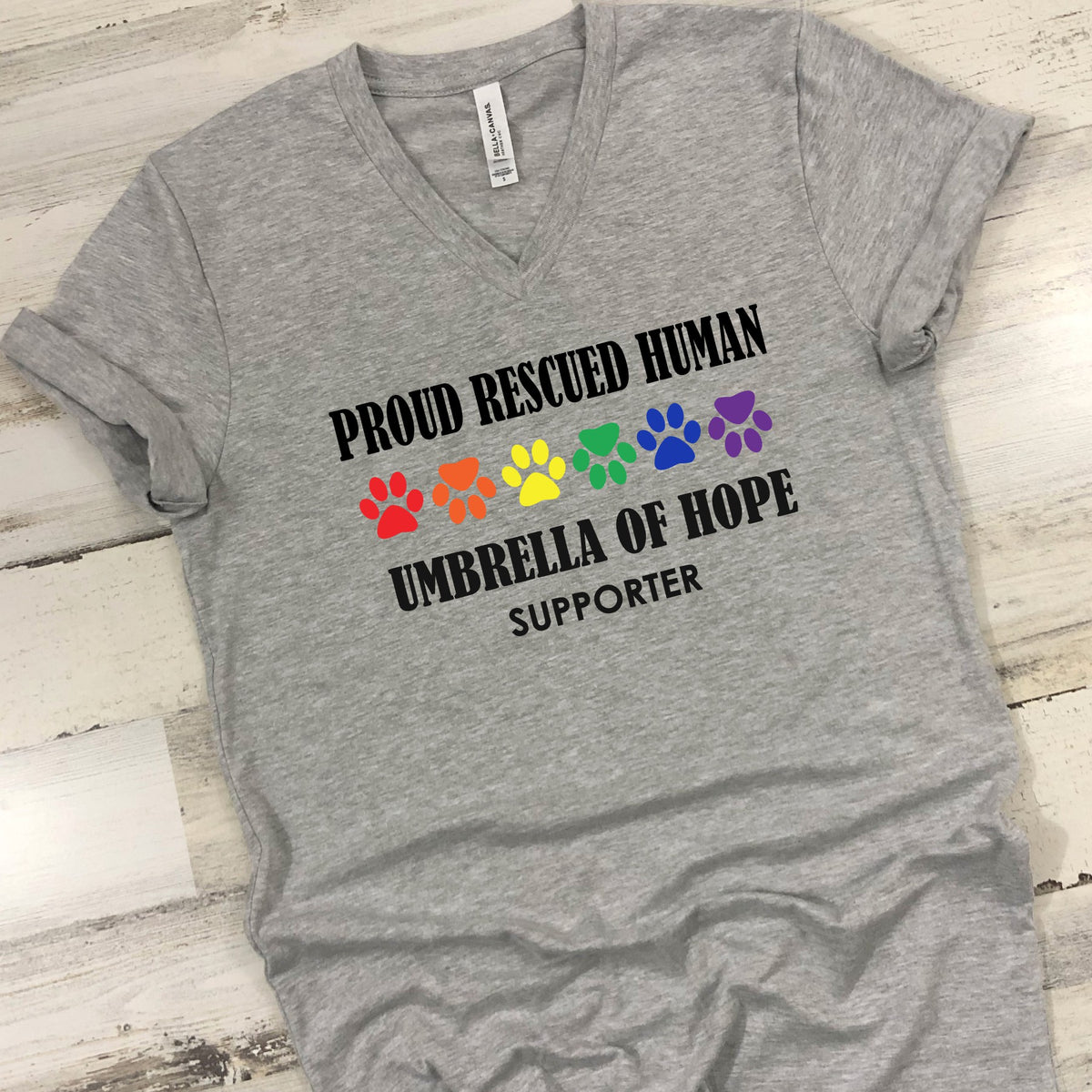 Umbrella of Hope Rescue Pride-Relaxed Fit V-Neck - Ruff Life Rescue Wear