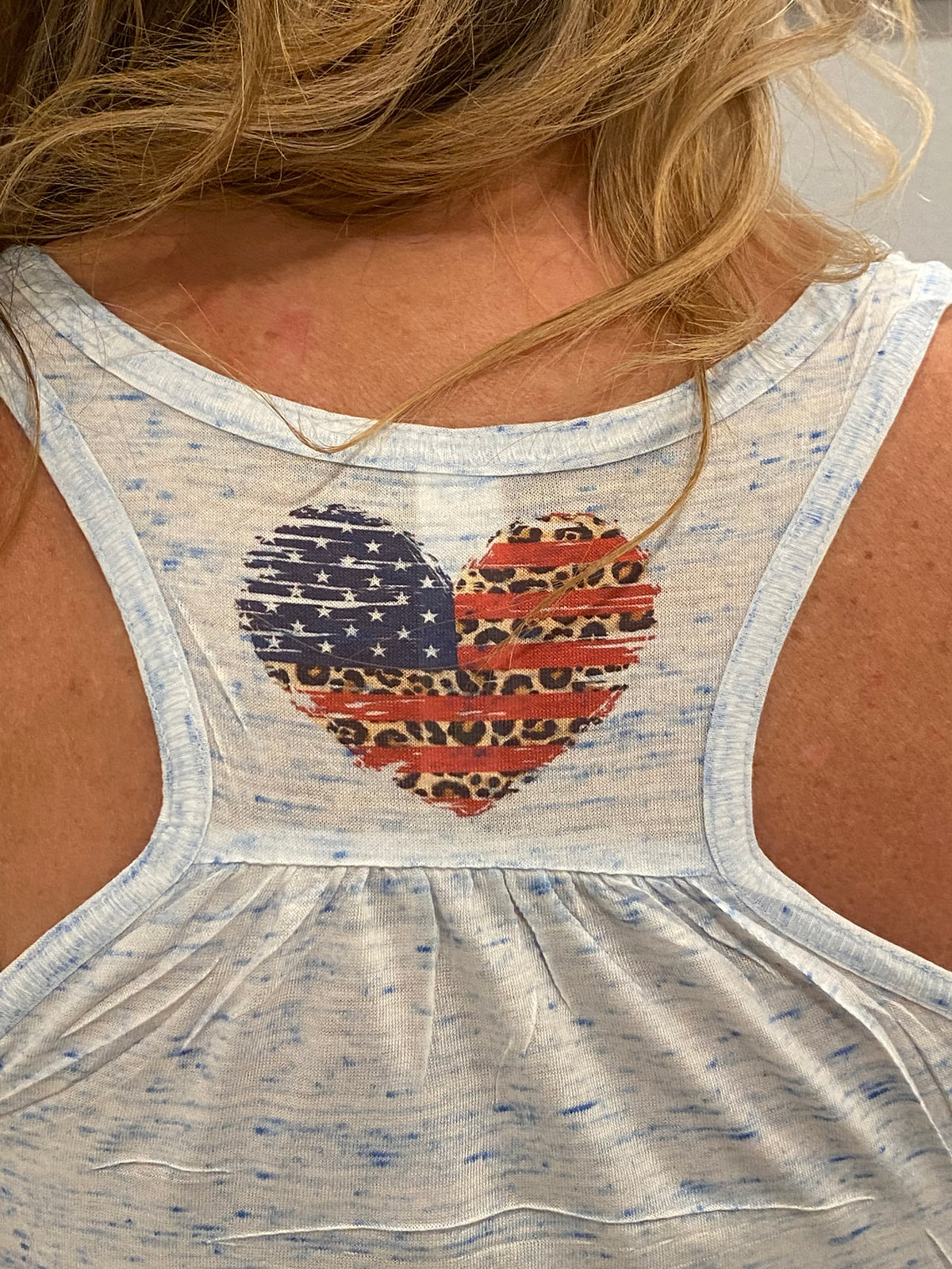 Flag Heart Tank Racerback Tank - Ruff Life Rescue Wear