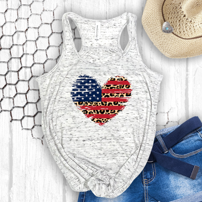 Flag Heart Tank Racerback Tank - Ruff Life Rescue Wear