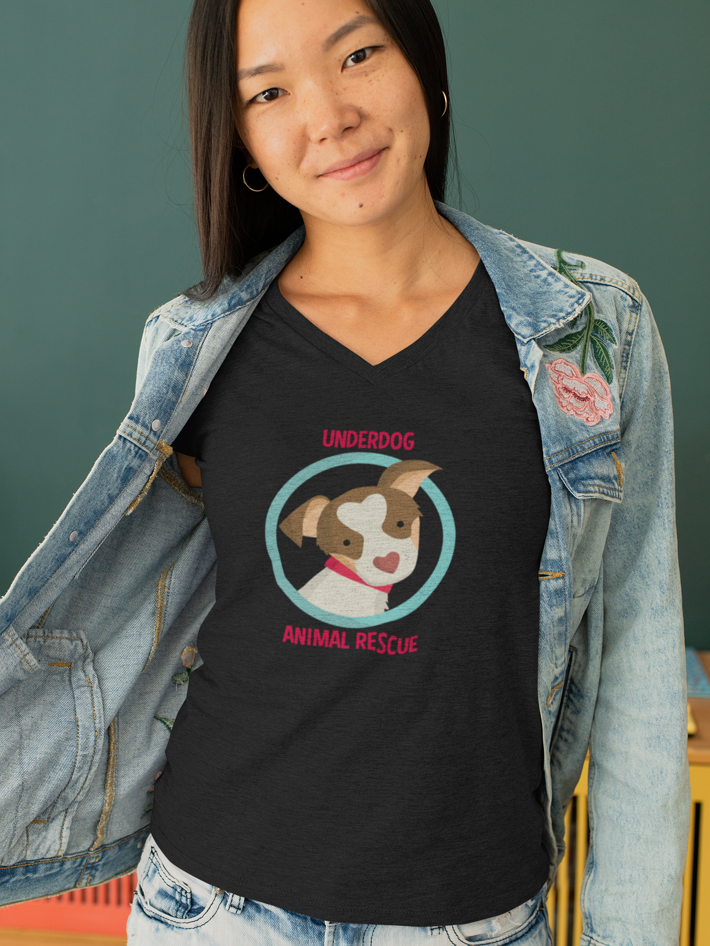 Underdog V Neck Tee - Ruff Life Rescue Wear