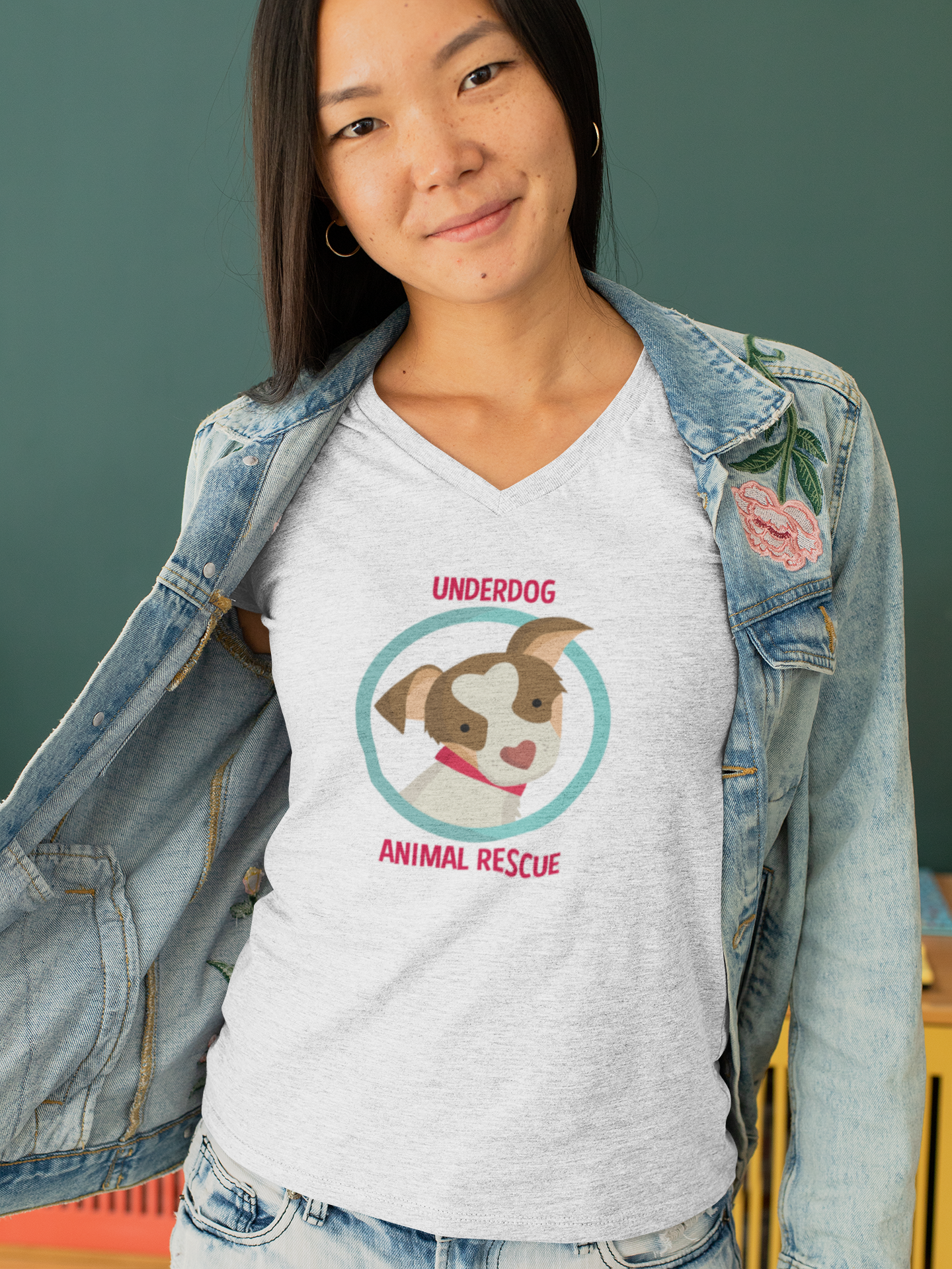 Underdog V Neck Tee - Ruff Life Rescue Wear