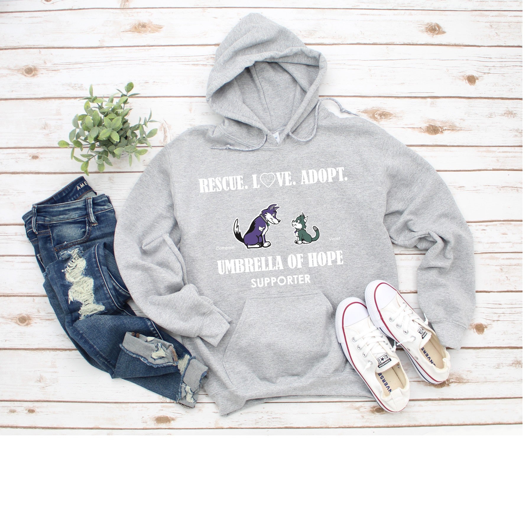 Umbrella of Hope Rescue - Unisex Pullover Hoodie - Ruff Life Rescue Wear