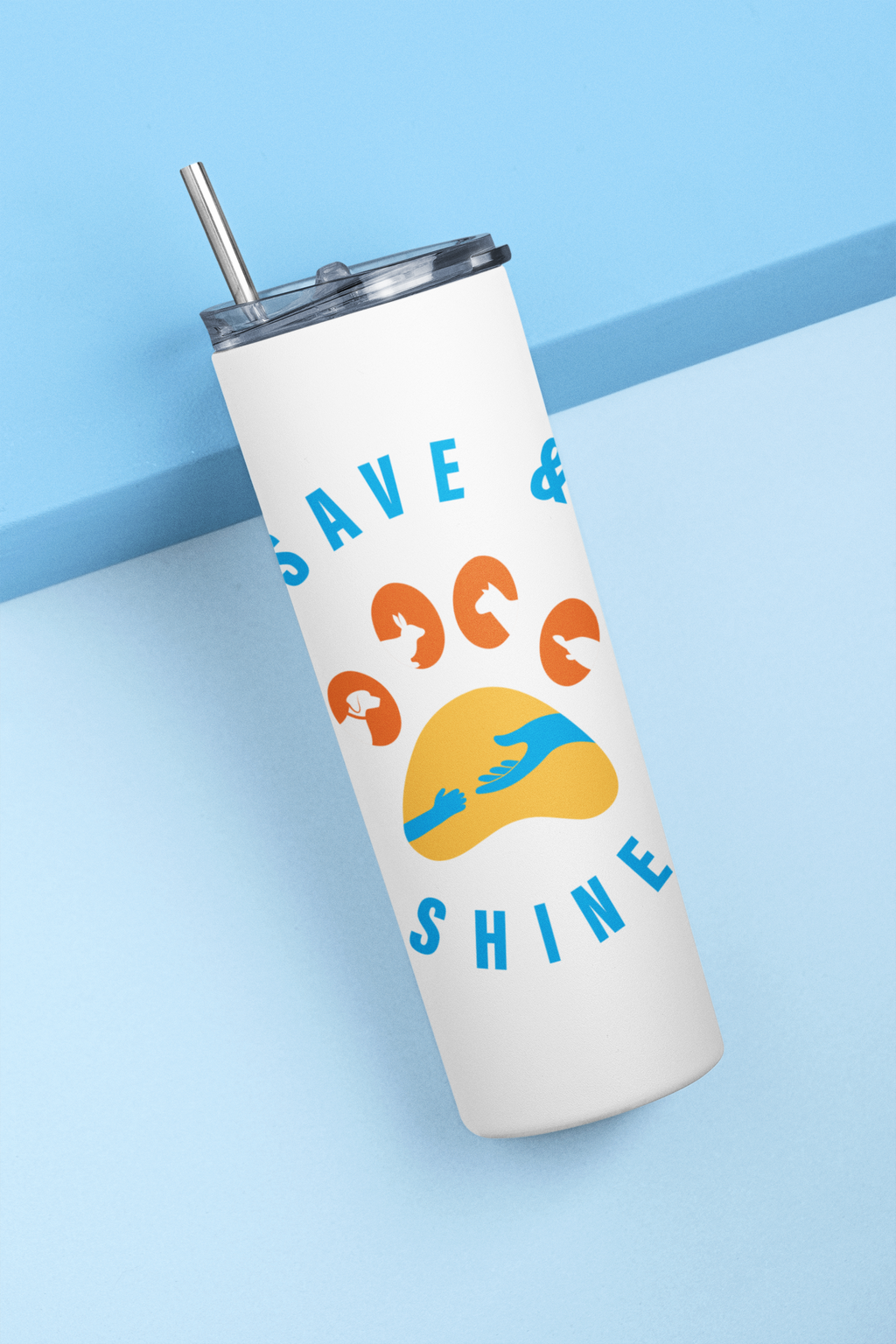 Save & Shine 20 oz Skinny Tumbler and Straw