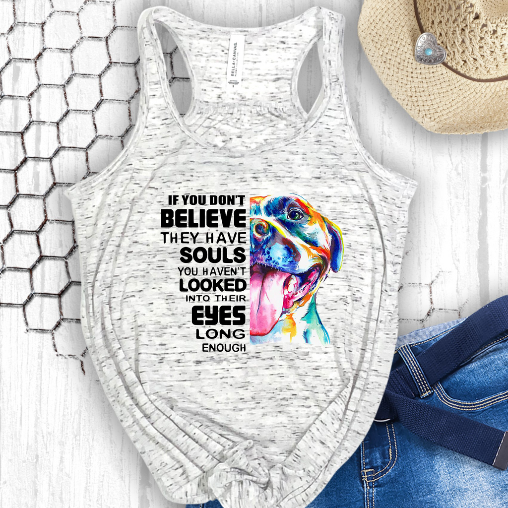 Pitty Eyes Flowy Racerback Tank - Ruff Life Rescue Wear
