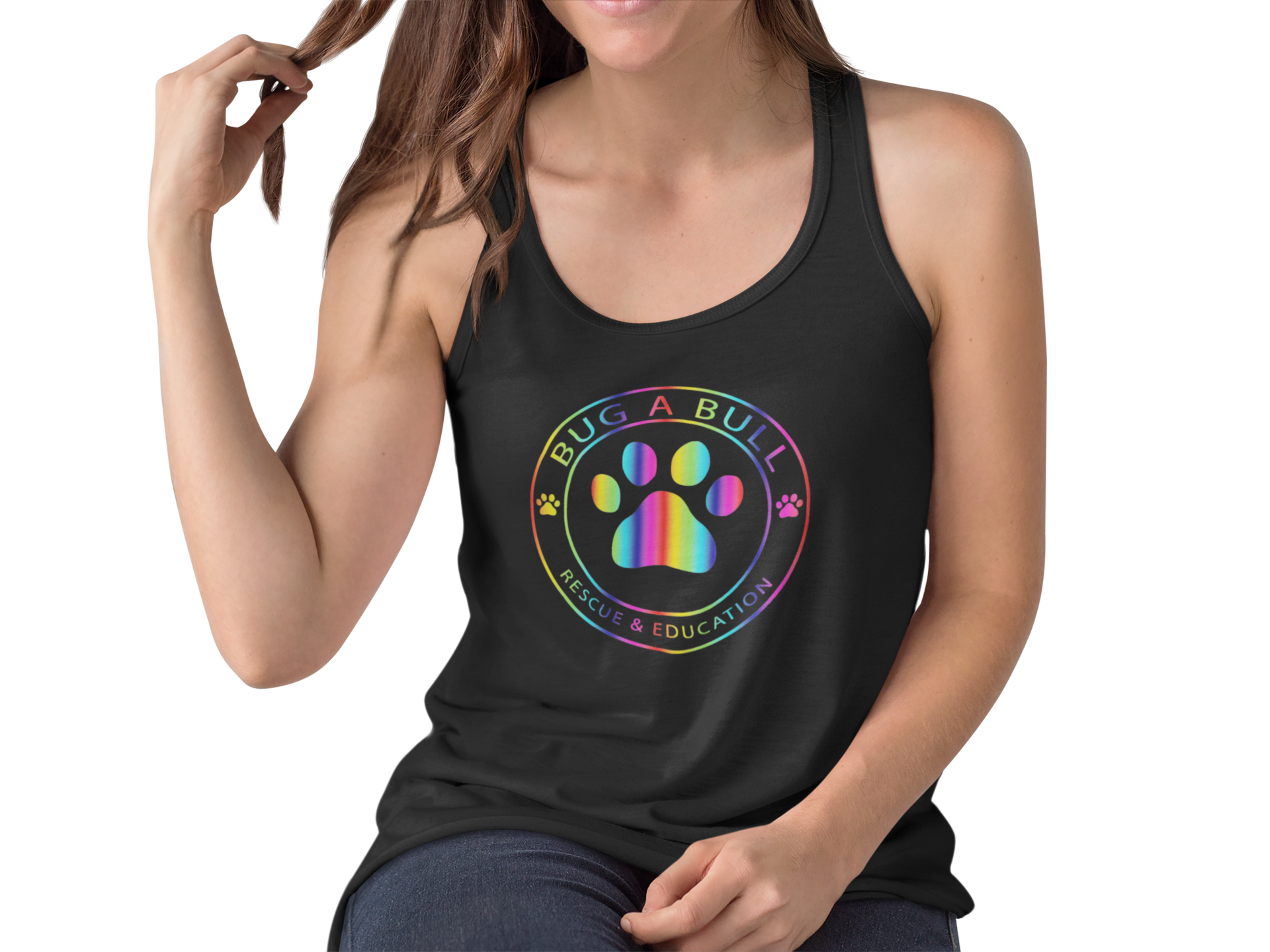 Bug A Bull Pride Flowy Racerback Tank - Ruff Life Rescue Wear