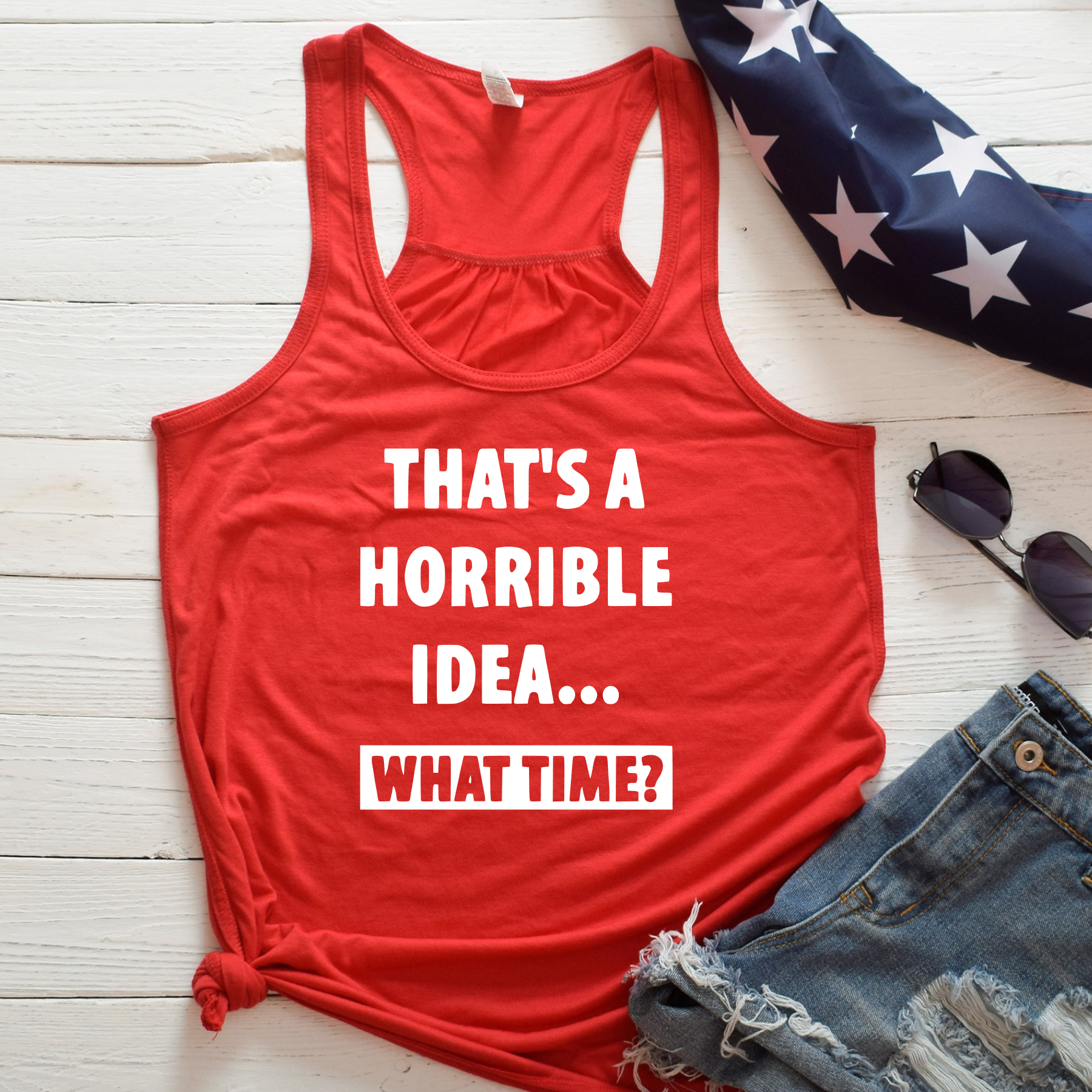 Horrible Idea Flowy Racerback Tank - Ruff Life Rescue Wear