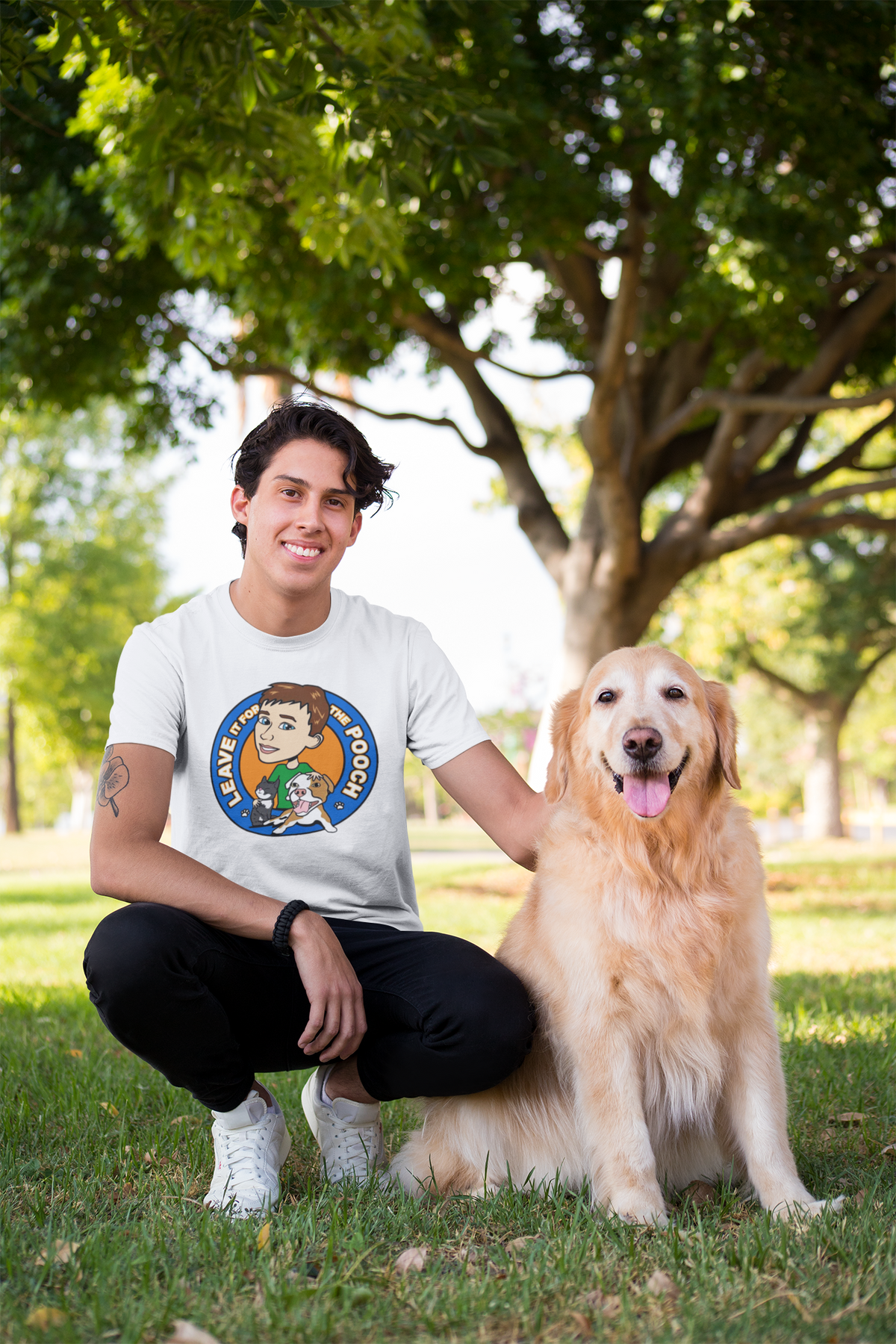 New Leave It For The Pooch Large Logo Unisex Tee - Ruff Life Rescue Wear