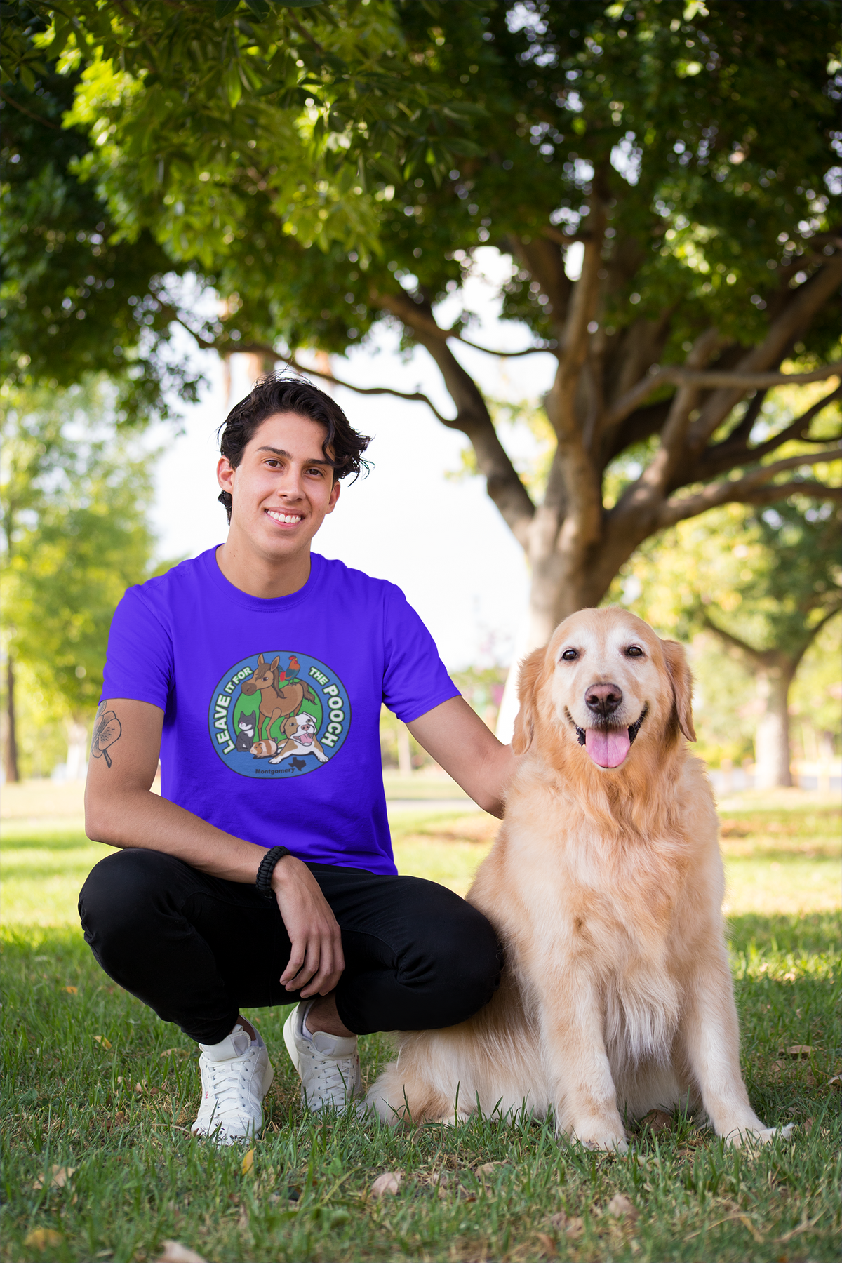 New Leave It For The Pooch Large Logo Unisex Tee - Ruff Life Rescue Wear