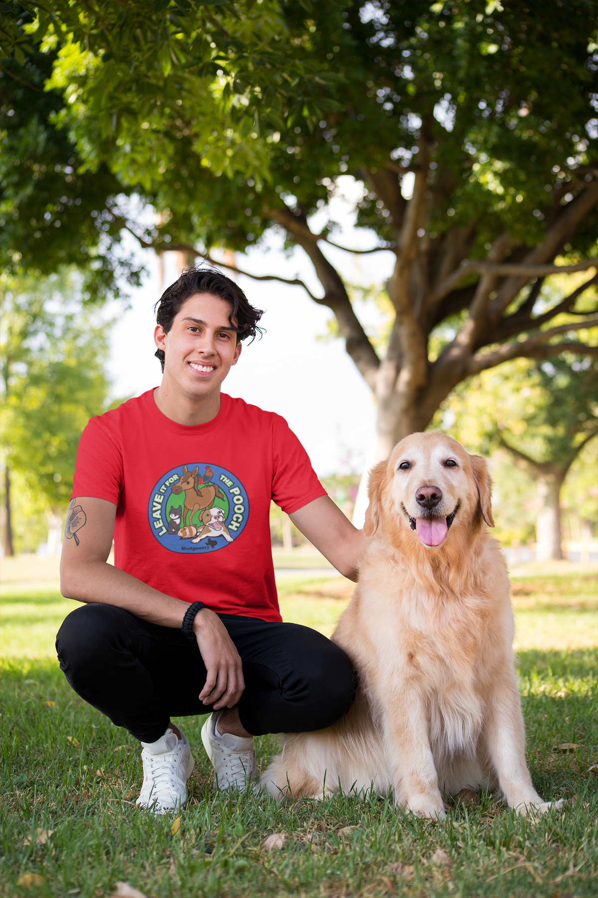 New Leave It For The Pooch Large Logo Unisex Tee - Ruff Life Rescue Wear