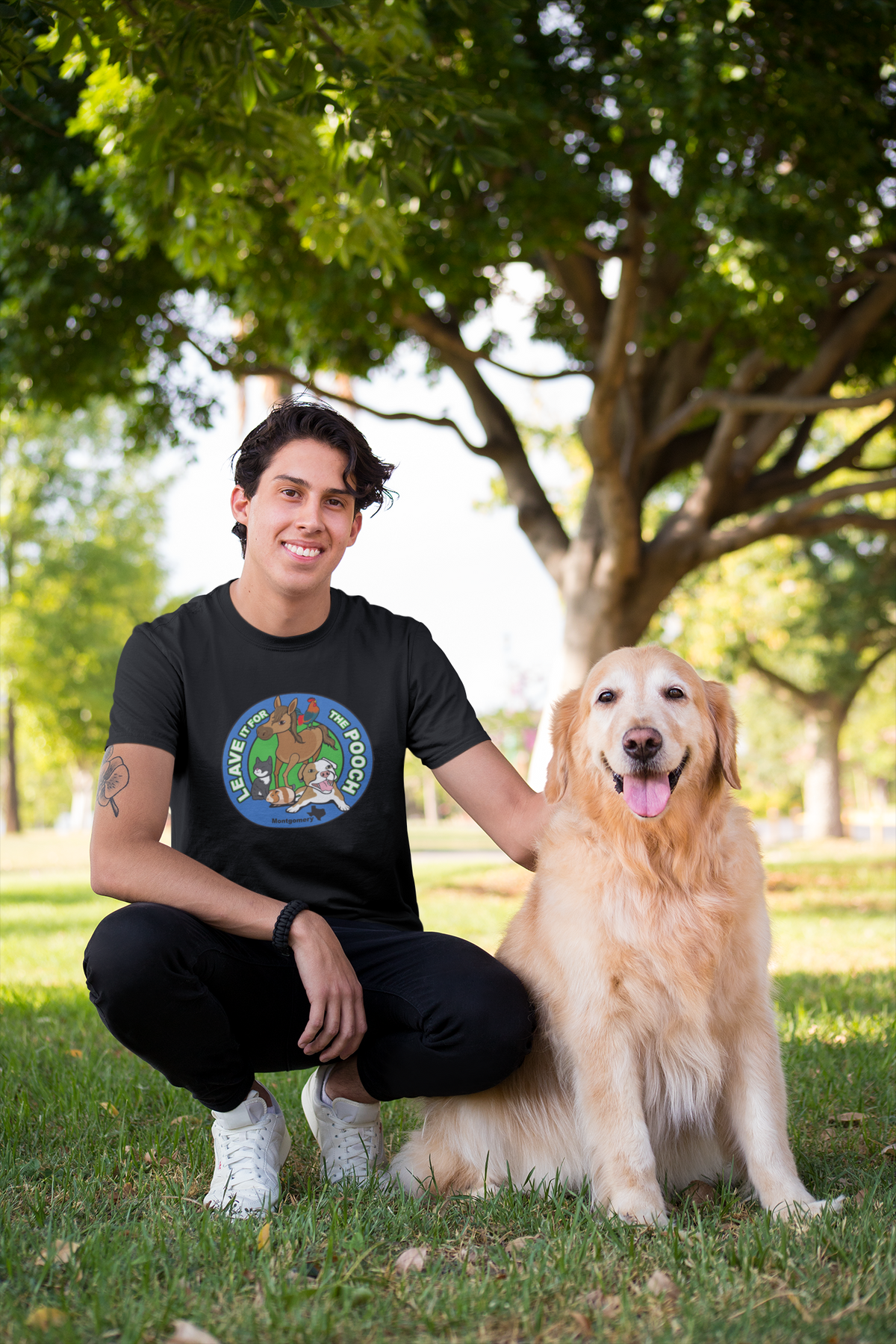 New Leave It For The Pooch Large Logo Unisex Tee - Ruff Life Rescue Wear