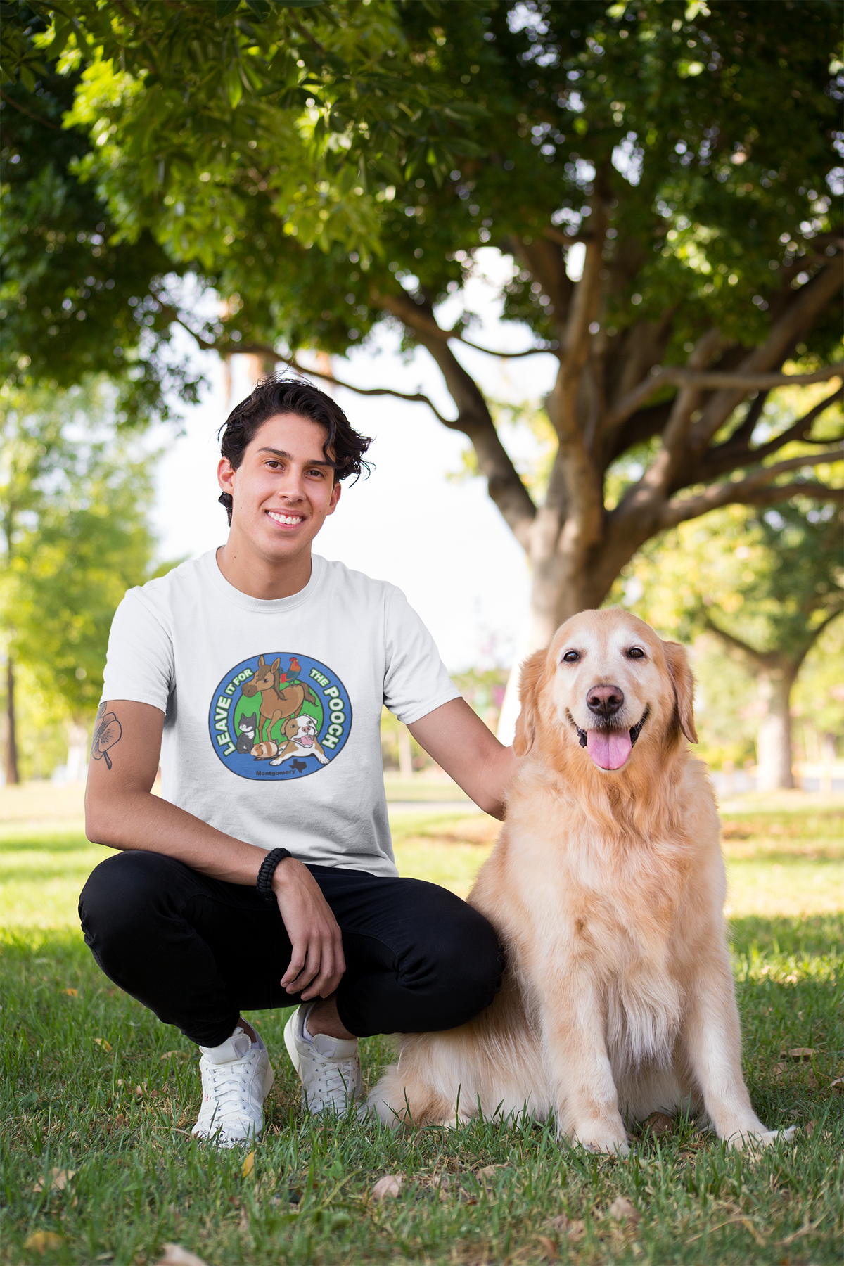 New Leave It For The Pooch Large Logo Unisex Tee - Ruff Life Rescue Wear