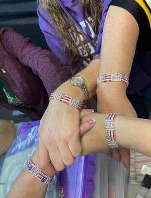 Patriotic American Flag Austrian Crystal Tennis Bracelet - Ruff Life Rescue Wear
