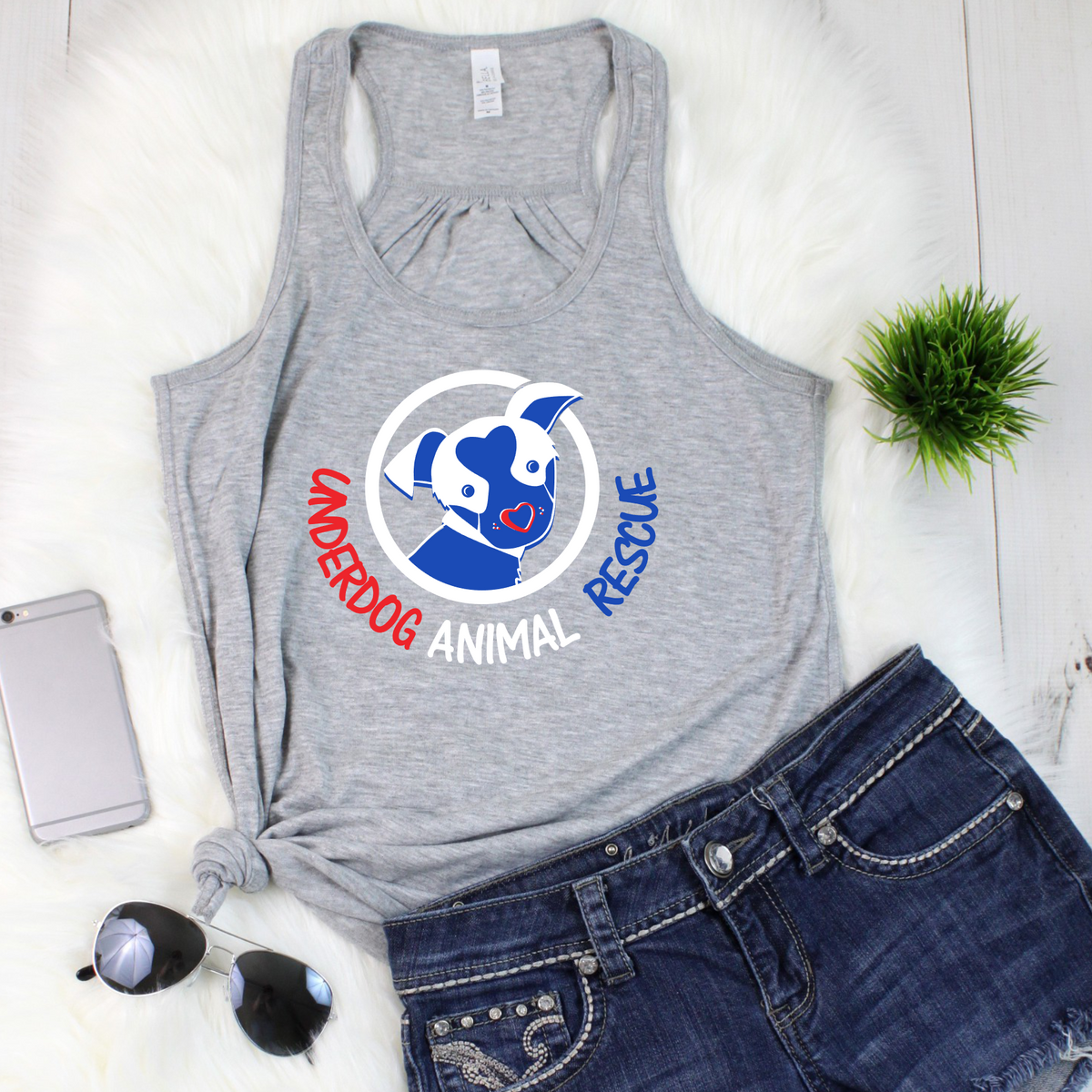 Underdog Patriotic Flowy Racerback Tank - Ruff Life Rescue Wear